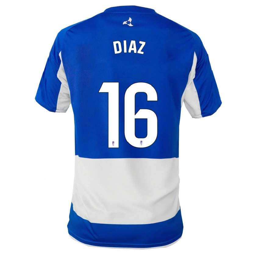 Danxen Dame Víctor Díaz #16 Blå Hvit Bortetrøye Drakt Trøye 2025/26 Skjorter T-Skjorte