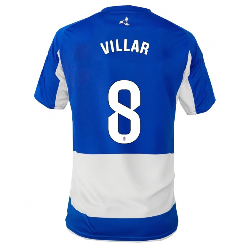 Danxen Dame Gonzalo Villar #8 Blå Hvit Bortetrøye Drakt Trøye 2025/26 Skjorter T-Skjorte