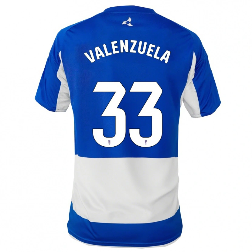 Danxen Dame Adrián Valenzuela #33 Blå Hvit Bortetrøye Drakt Trøye 2025/26 Skjorter T-Skjorte