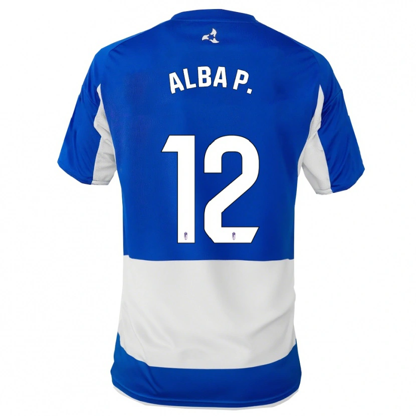Danxen Dame Alba Pérez Manrique #12 Blå Hvit Bortetrøye Drakt Trøye 2025/26 Skjorter T-Skjorte