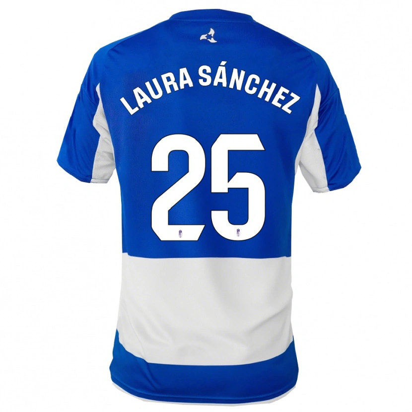 Danxen Dame Laura Sánchez Comuñas #25 Blå Hvit Bortetrøye Drakt Trøye 2025/26 Skjorter T-Skjorte