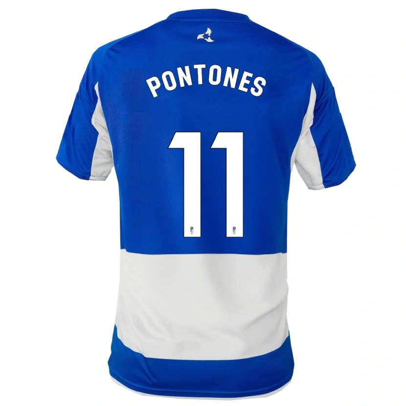 Danxen Dame Juan Carlos Pontones #11 Blå Hvit Bortetrøye Drakt Trøye 2025/26 Skjorter T-Skjorte