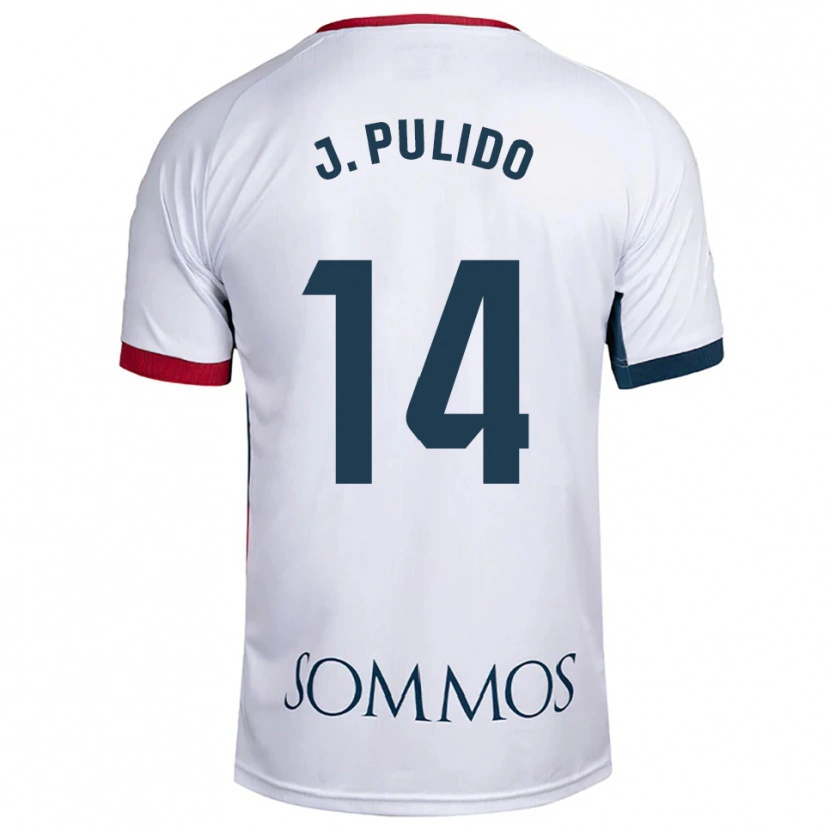 Danxen Dame Jorge Pulido #14 Hvit Rød Bortetrøye Drakt Trøye 2025/26 Skjorter T-Skjorte