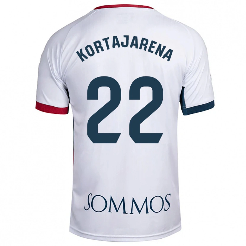 Danxen Dame Iker Kortajarena #22 Hvit Rød Bortetrøye Drakt Trøye 2025/26 Skjorter T-Skjorte