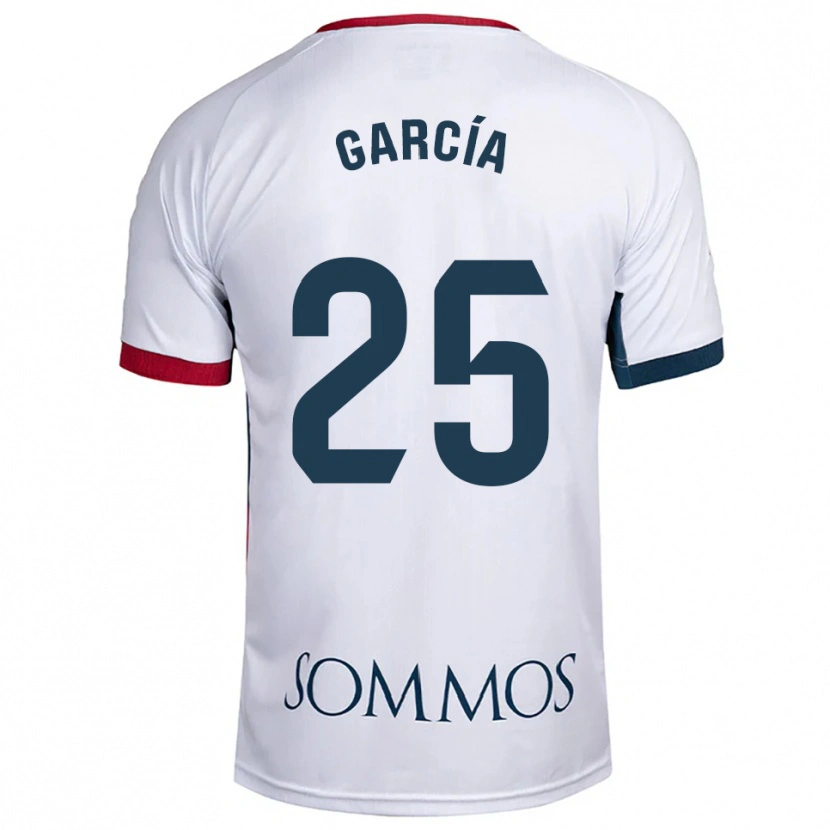 Danxen Dame Jaime García #25 Hvit Rød Bortetrøye Drakt Trøye 2025/26 Skjorter T-Skjorte
