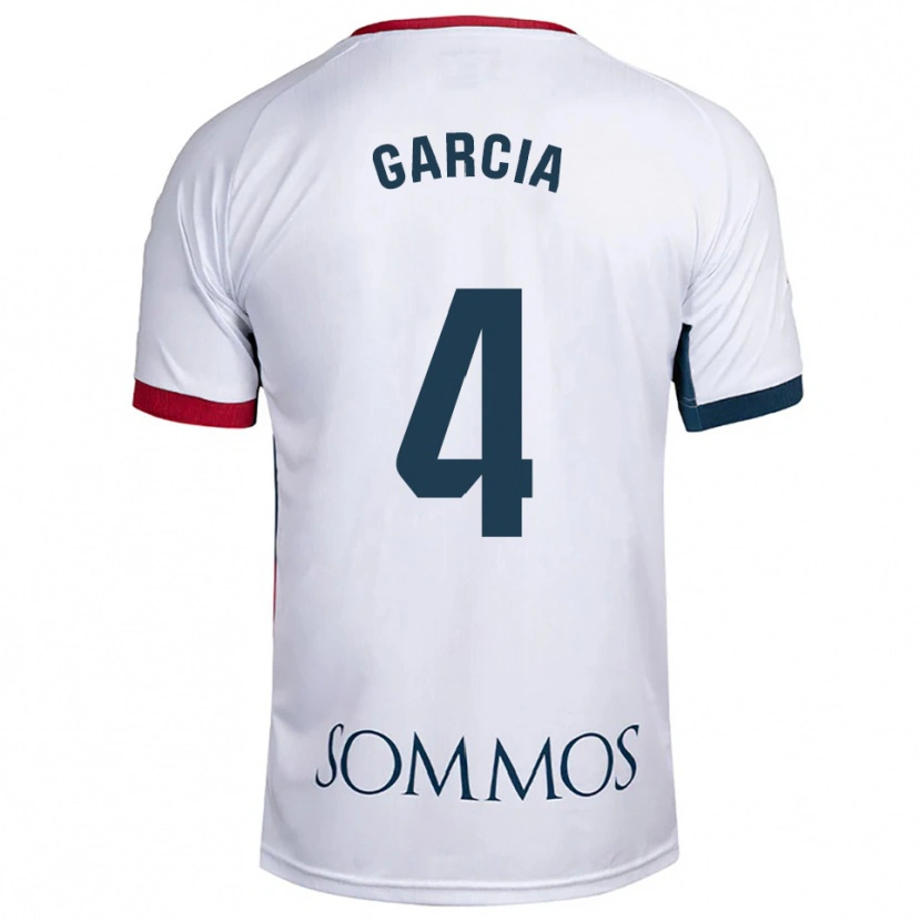 Danxen Dame Nacho García #4 Hvit Rød Bortetrøye Drakt Trøye 2025/26 Skjorter T-Skjorte