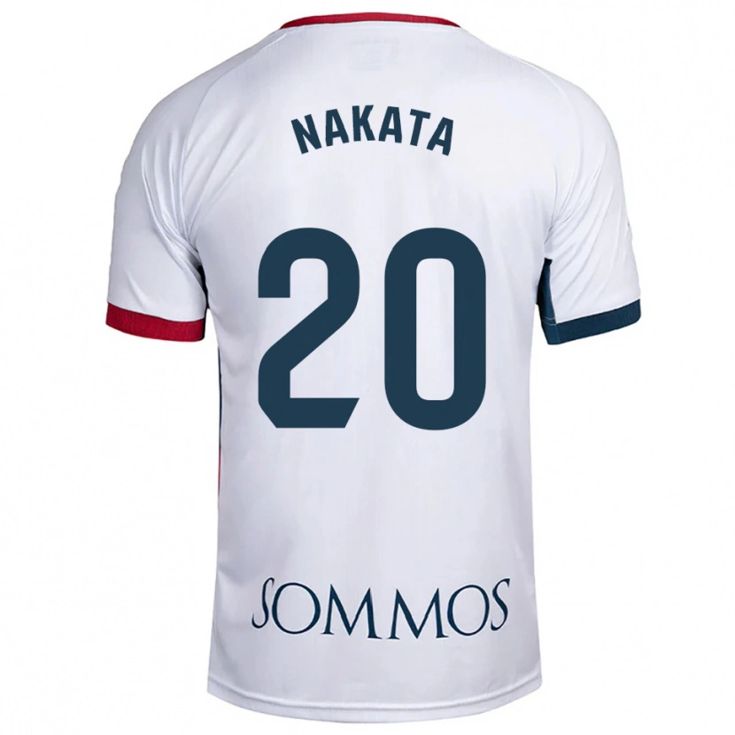 Danxen Dame Yuki Nakata #20 Hvit Rød Bortetrøye Drakt Trøye 2025/26 Skjorter T-Skjorte