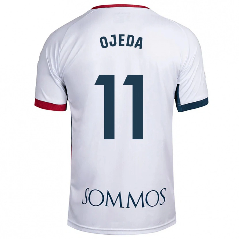 Danxen Dame Raúl Ojeda #11 Hvit Rød Bortetrøye Drakt Trøye 2025/26 Skjorter T-Skjorte