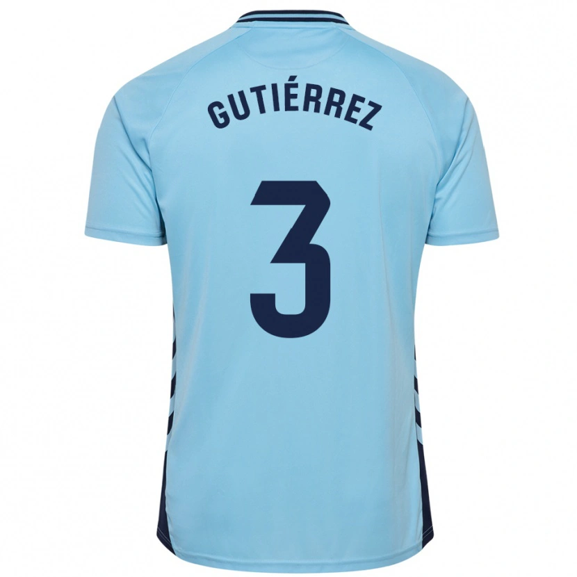 Danxen Dame Cristian Gutiérrez #3 Lyseblå Bortetrøye Drakt Trøye 2025/26 Skjorter T-Skjorte