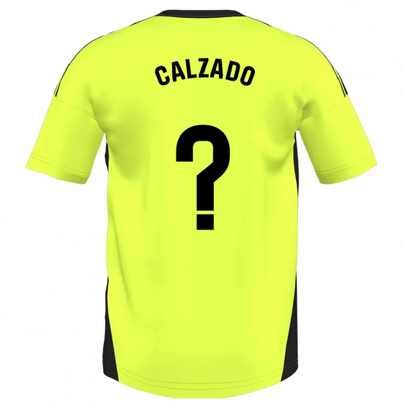 Danxen Dame Joaquín Calzado #0 Fluorescerende Gul Bortetrøye Drakt Trøye 2025/26 Skjorter T-Skjorte