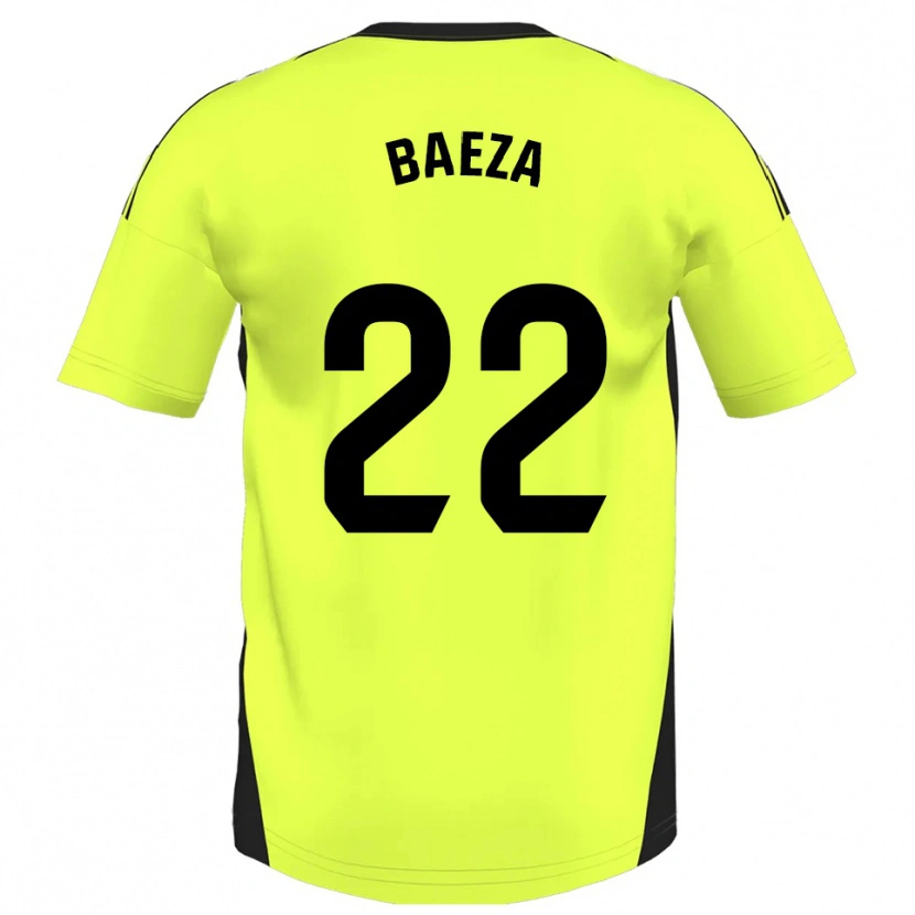 Danxen Dame Miguel Baeza #22 Fluorescerende Gul Bortetrøye Drakt Trøye 2025/26 Skjorter T-Skjorte