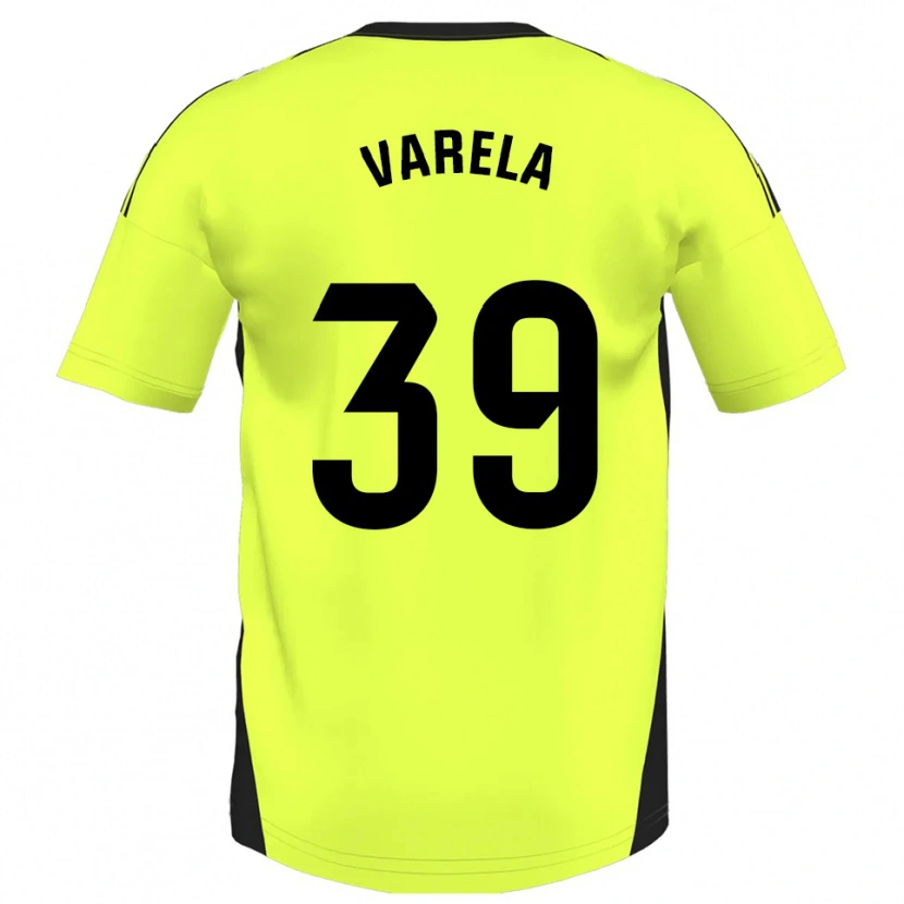 Danxen Dame Iker Varela #39 Fluorescerende Gul Bortetrøye Drakt Trøye 2025/26 Skjorter T-Skjorte