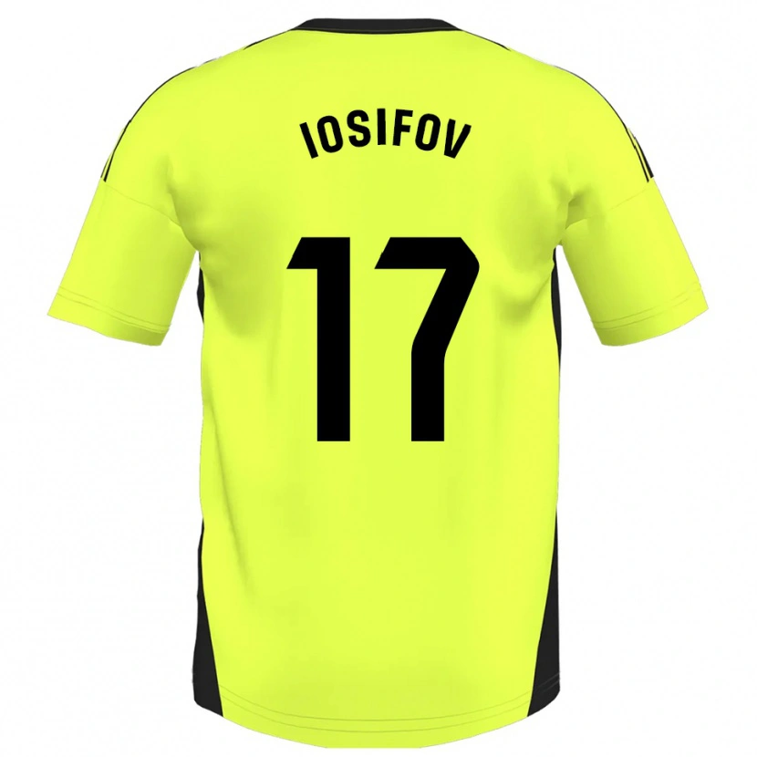 Danxen Dame Nikita Iosifov #17 Fluorescerende Gul Bortetrøye Drakt Trøye 2025/26 Skjorter T-Skjorte