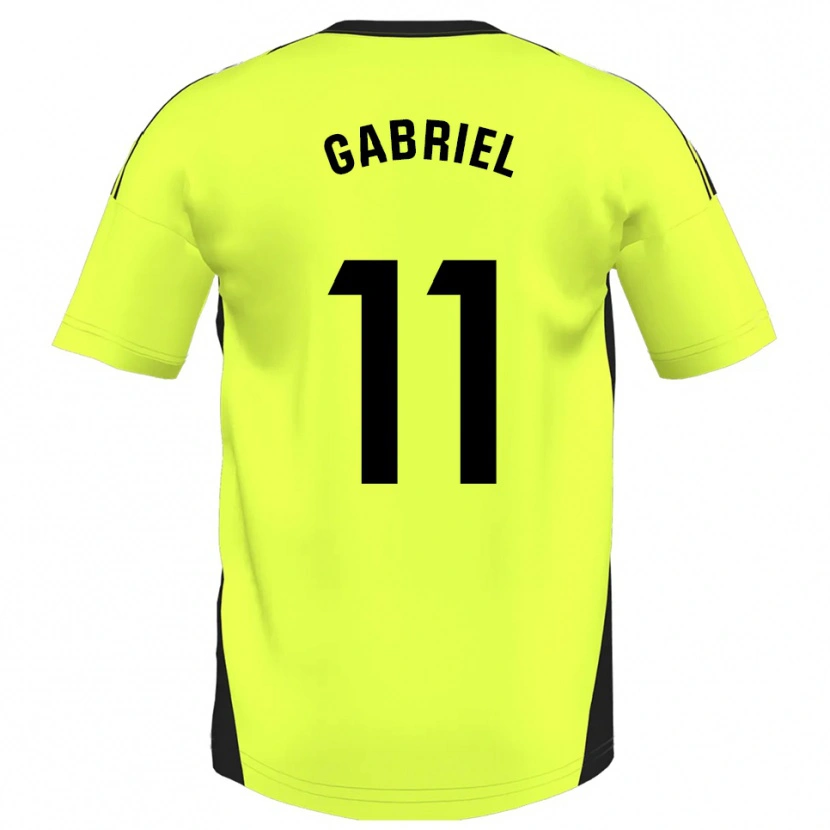 Danxen Dame Sergio Gabriel #11 Fluorescerende Gul Bortetrøye Drakt Trøye 2025/26 Skjorter T-Skjorte
