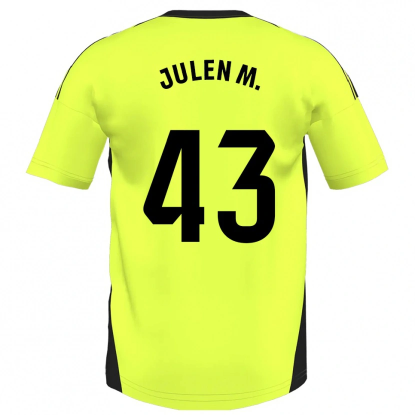 Danxen Dame Julen Martínez #43 Fluorescerende Gul Bortetrøye Drakt Trøye 2025/26 Skjorter T-Skjorte