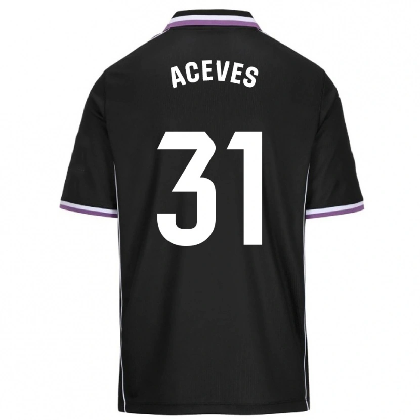 Danxen Dame Álvaro Aceves #31 Lilla Svart Bortetrøye Drakt Trøye 2025/26 Skjorter T-Skjorte