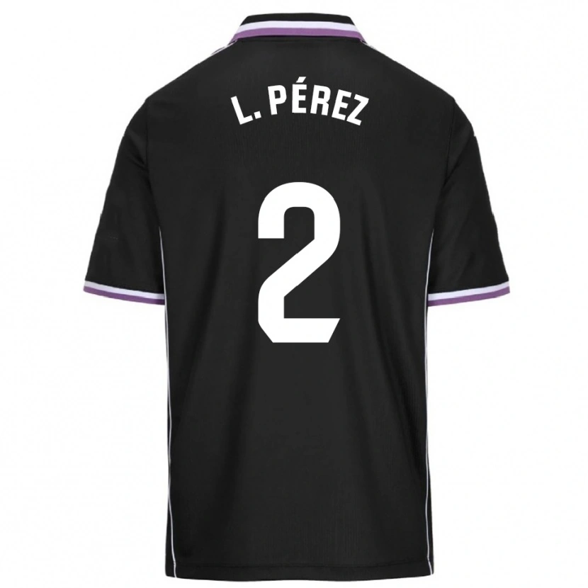 Danxen Dame Luis Pérez #2 Lilla Svart Bortetrøye Drakt Trøye 2025/26 Skjorter T-Skjorte