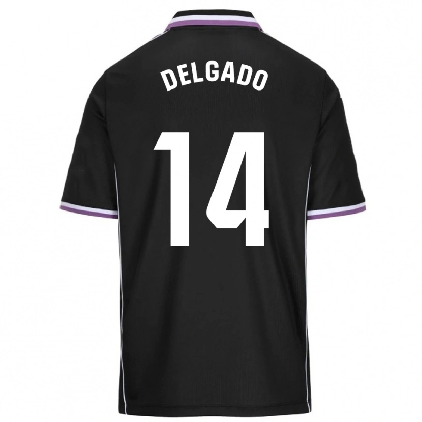 Danxen Dame Jorge Delgado #14 Lilla Svart Bortetrøye Drakt Trøye 2025/26 Skjorter T-Skjorte