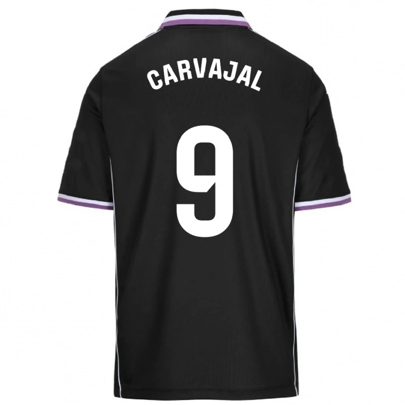 Danxen Dame Ángel Carvajal #9 Lilla Svart Bortetrøye Drakt Trøye 2025/26 Skjorter T-Skjorte