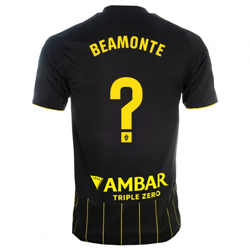 Danxen Dame Adrián Beamonte #0 Svart Gul Bortetrøye Drakt Trøye 2025/26 Skjorter T-Skjorte