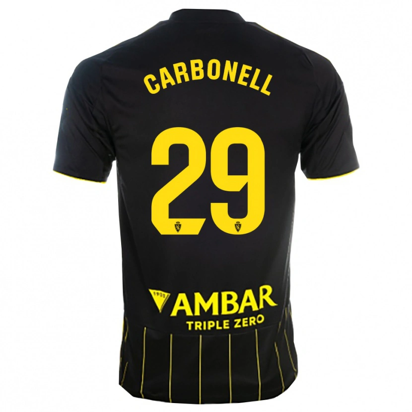 Danxen Dame Luis Carbonell #29 Svart Gul Bortetrøye Drakt Trøye 2025/26 Skjorter T-Skjorte