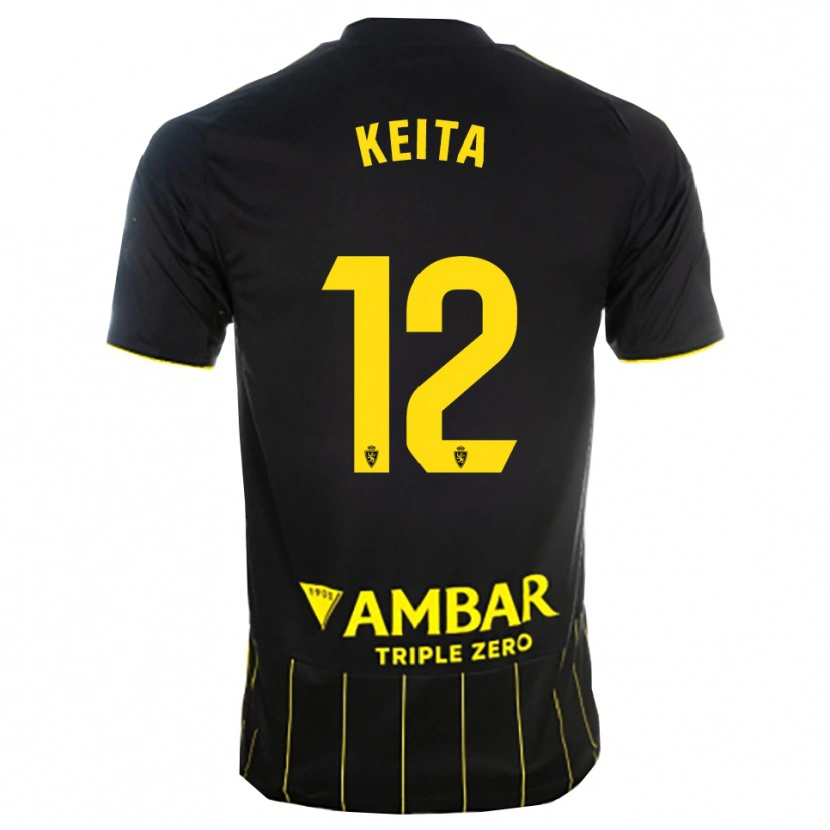 Danxen Dame Lassine Keita #12 Svart Gul Bortetrøye Drakt Trøye 2025/26 Skjorter T-Skjorte