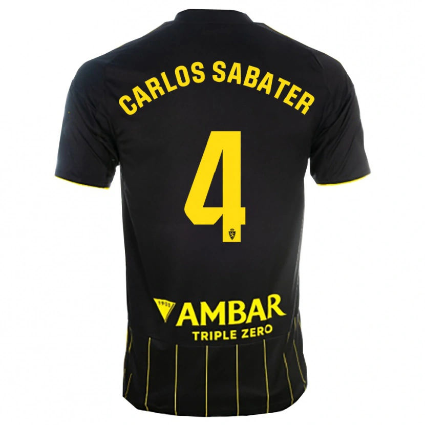 Danxen Dame Juan Carlos Sabater #4 Svart Gul Bortetrøye Drakt Trøye 2025/26 Skjorter T-Skjorte