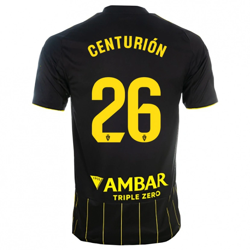 Danxen Dame Pablo Centurión #26 Svart Gul Bortetrøye Drakt Trøye 2025/26 Skjorter T-Skjorte