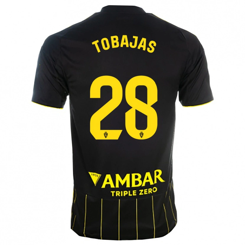 Danxen Dame Jaime Tobajas #28 Svart Gul Bortetrøye Drakt Trøye 2025/26 Skjorter T-Skjorte