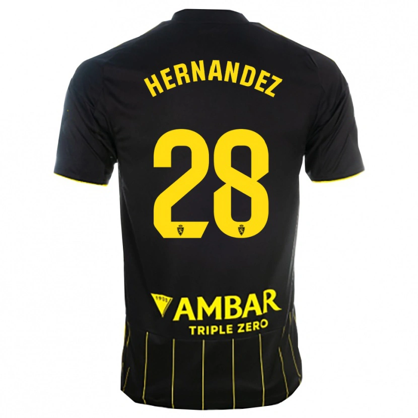 Danxen Dame Diego Hernández #28 Svart Gul Bortetrøye Drakt Trøye 2025/26 Skjorter T-Skjorte