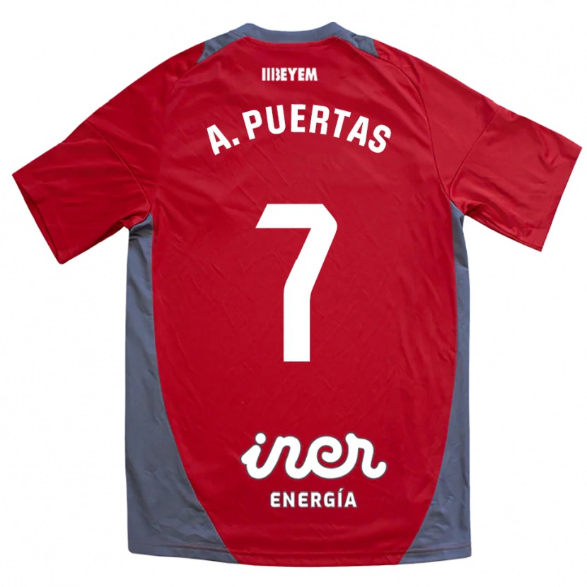 Danxen Dame Antonio Puertas #7 Rød Grå Bortetrøye Drakt Trøye 2025/26 Skjorter T-Skjorte