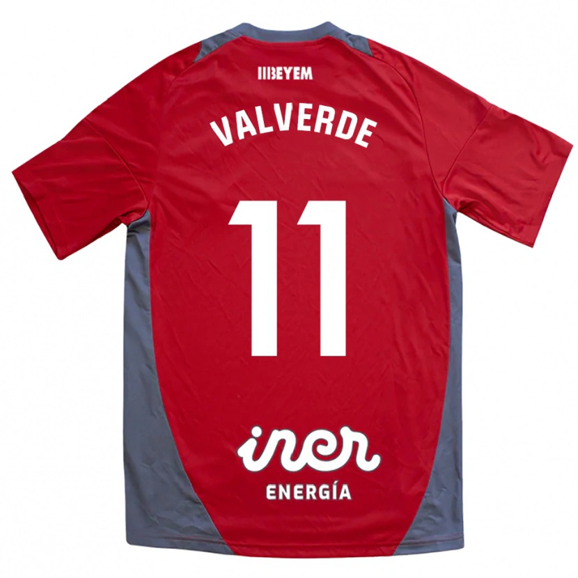 Danxen Dame Victor Valverde #11 Rød Grå Bortetrøye Drakt Trøye 2025/26 Skjorter T-Skjorte