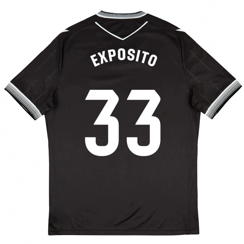 Danxen Dame Marcelo Expósito #33 Svart Hvit Bortetrøye Drakt Trøye 2025/26 Skjorter T-Skjorte