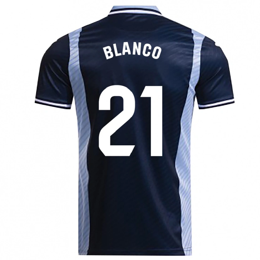 Danxen Dame Víctor Blanco #21 Marineblå Lyseblå Bortetrøye Drakt Trøye 2025/26 Skjorter T-Skjorte