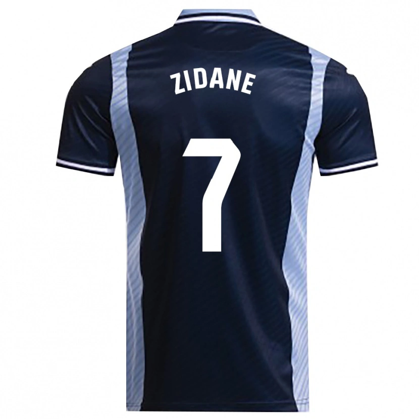 Danxen Dame Théo Zidane #7 Marineblå Lyseblå Bortetrøye Drakt Trøye 2025/26 Skjorter T-Skjorte