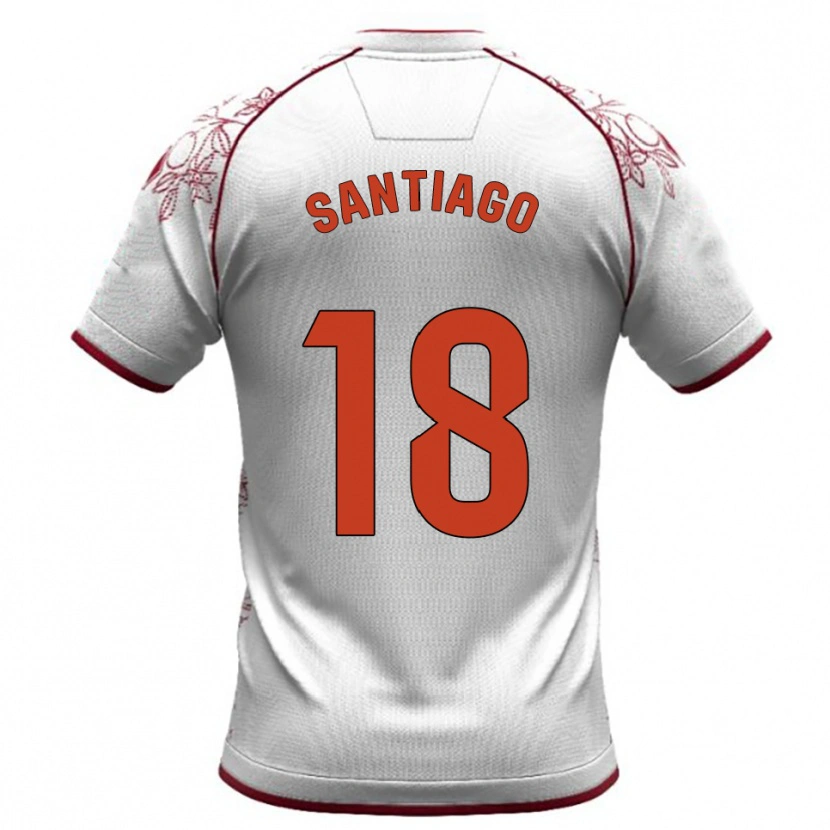 Danxen Dame Pablo Santiago #18 Hvit Burgunder Bortetrøye Drakt Trøye 2025/26 Skjorter T-Skjorte