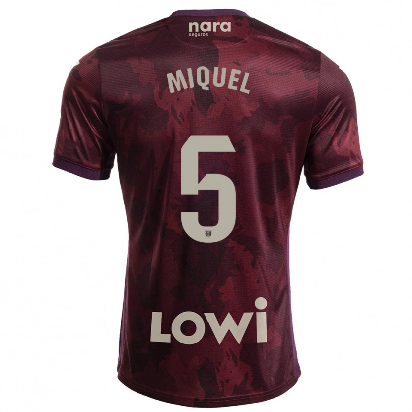 Danxen Dame Ignasi Miquel #5 Burgunder Hvit Bortetrøye Drakt Trøye 2025/26 Skjorter T-Skjorte