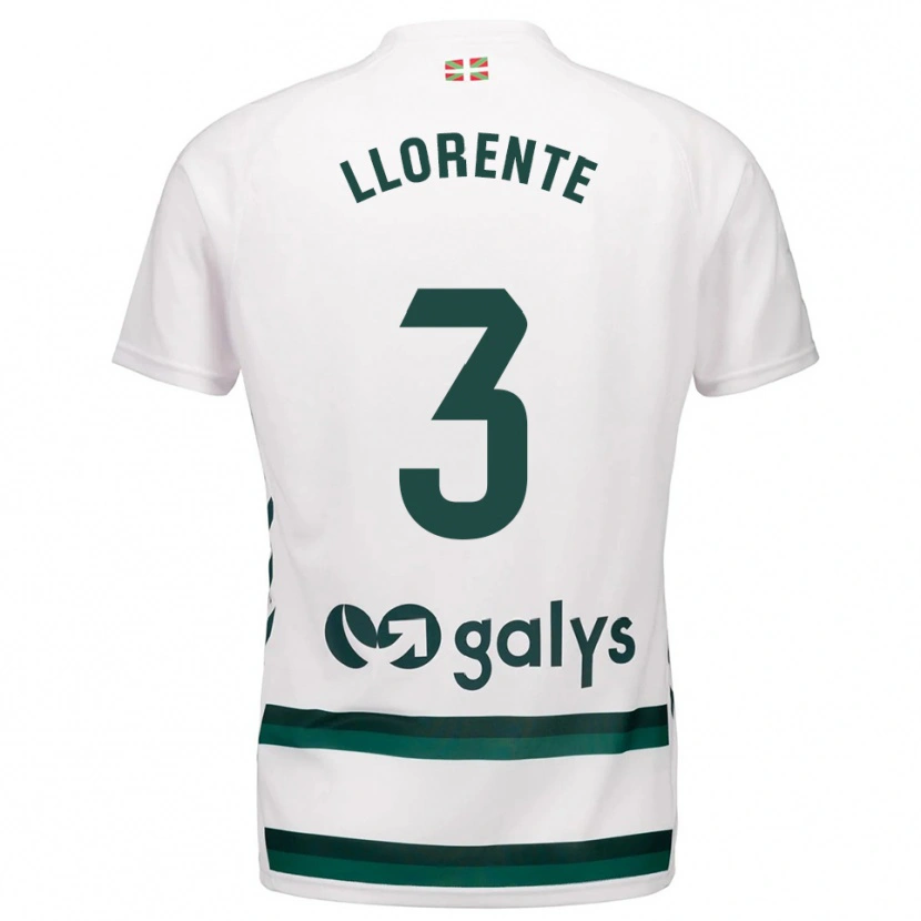 Danxen Dame Oier Llorente #3 Hvit Grønn Bortetrøye Drakt Trøye 2025/26 Skjorter T-Skjorte