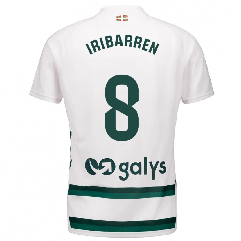 Danxen Dame Amaia Iribarren Arteta #8 Hvit Grønn Bortetrøye Drakt Trøye 2025/26 Skjorter T-Skjorte