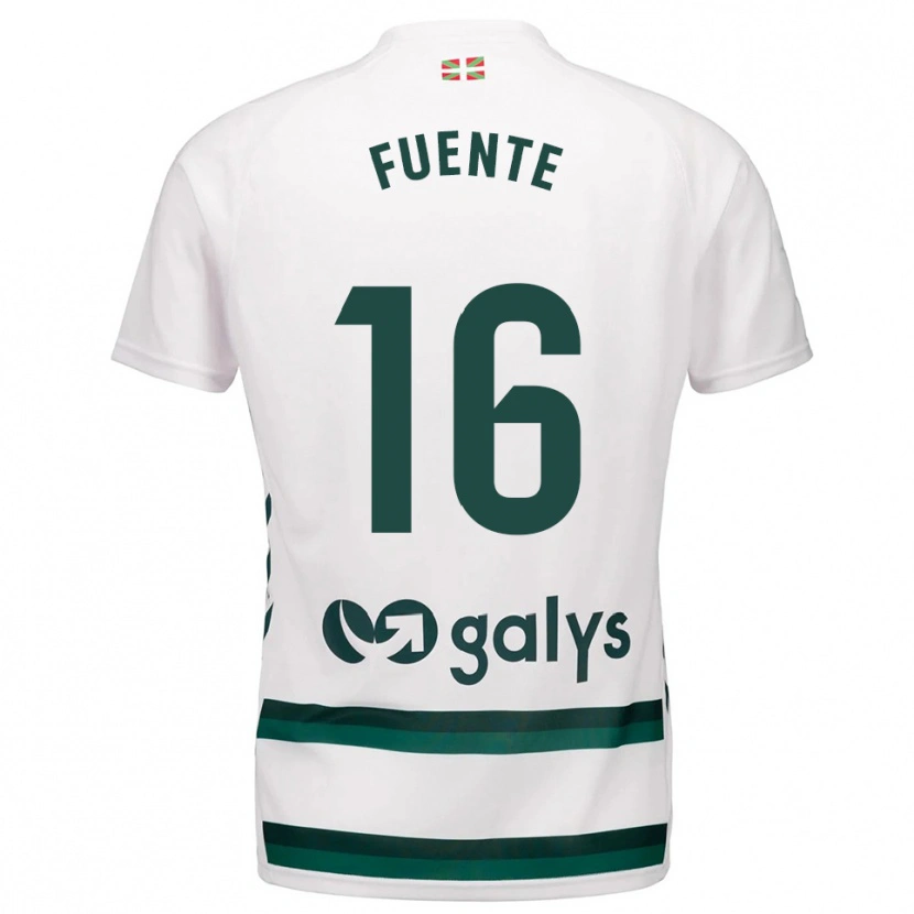 Danxen Dame Mario Fuente #16 Hvit Grønn Bortetrøye Drakt Trøye 2025/26 Skjorter T-Skjorte
