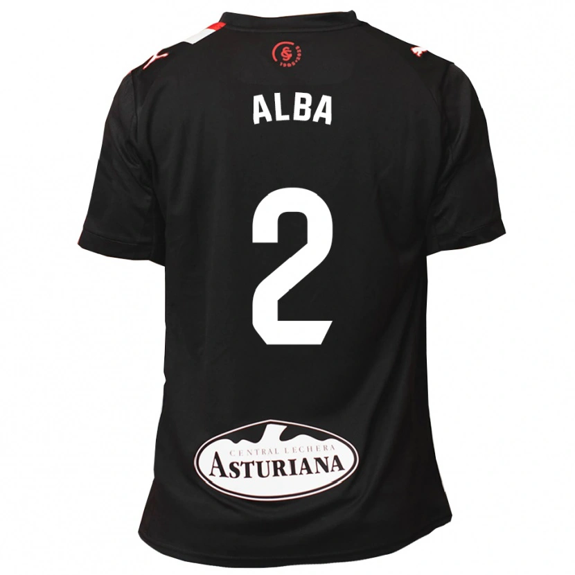 Danxen Dame Alba Fernandez García #2 Svart Hvit Bortetrøye Drakt Trøye 2025/26 Skjorter T-Skjorte