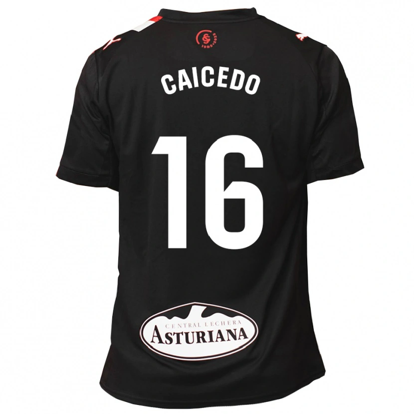 Danxen Dame Jordy Caicedo #16 Svart Hvit Bortetrøye Drakt Trøye 2025/26 Skjorter T-Skjorte