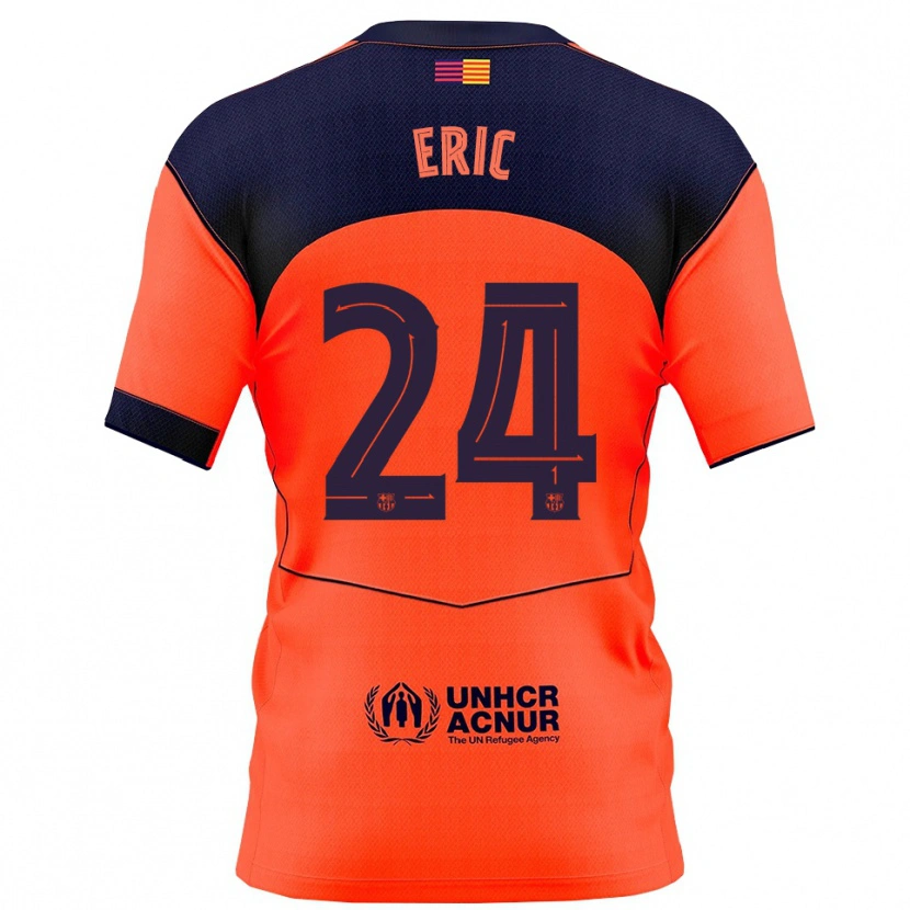Danxen Dame Eric García #24 Oransje Marineblå Tredje Sett Drakt Trøye 2025/26 Skjorter T-Skjorte