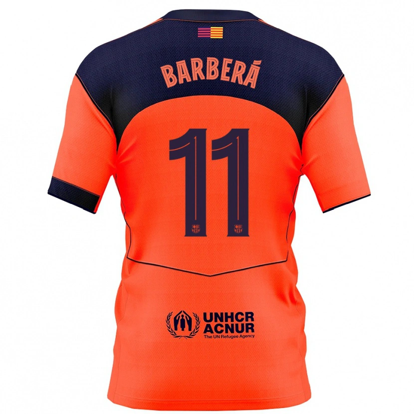 Danxen Dame Víctor Barberá #11 Oransje Marineblå Tredje Sett Drakt Trøye 2025/26 Skjorter T-Skjorte