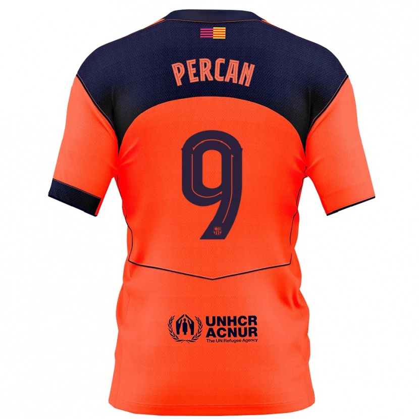 Danxen Dame Diego Percan #9 Oransje Marineblå Tredje Sett Drakt Trøye 2025/26 Skjorter T-Skjorte