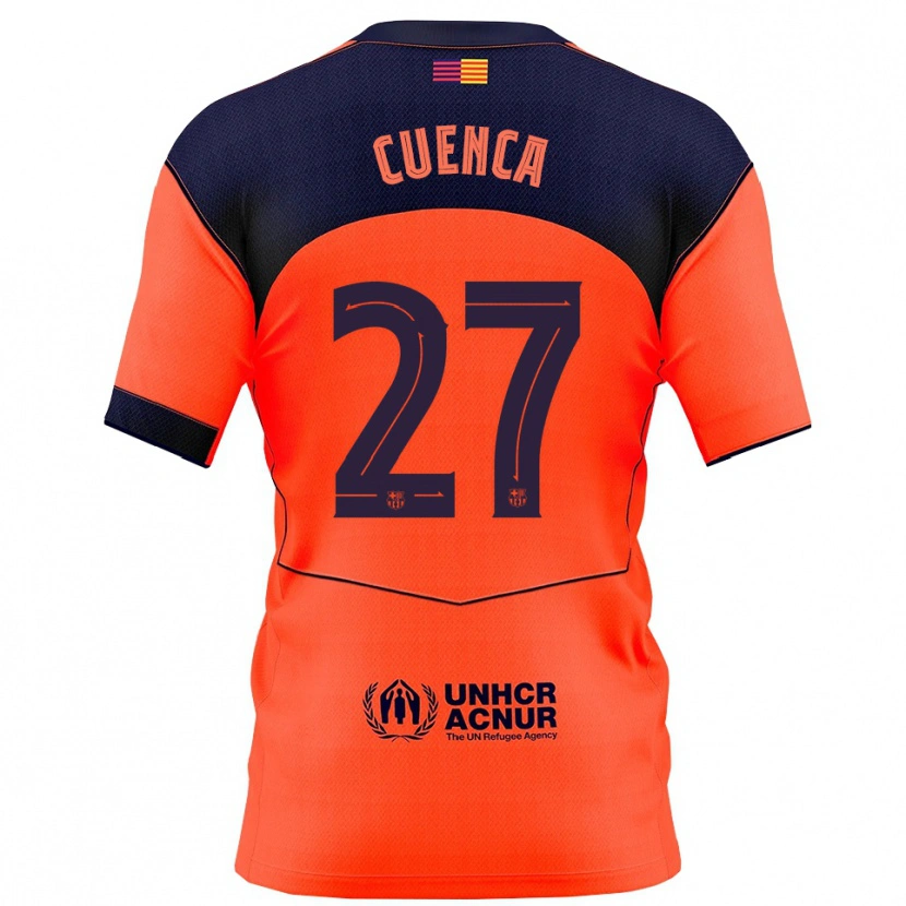 Danxen Dame Andrés Cuenca #27 Oransje Marineblå Tredje Sett Drakt Trøye 2025/26 Skjorter T-Skjorte
