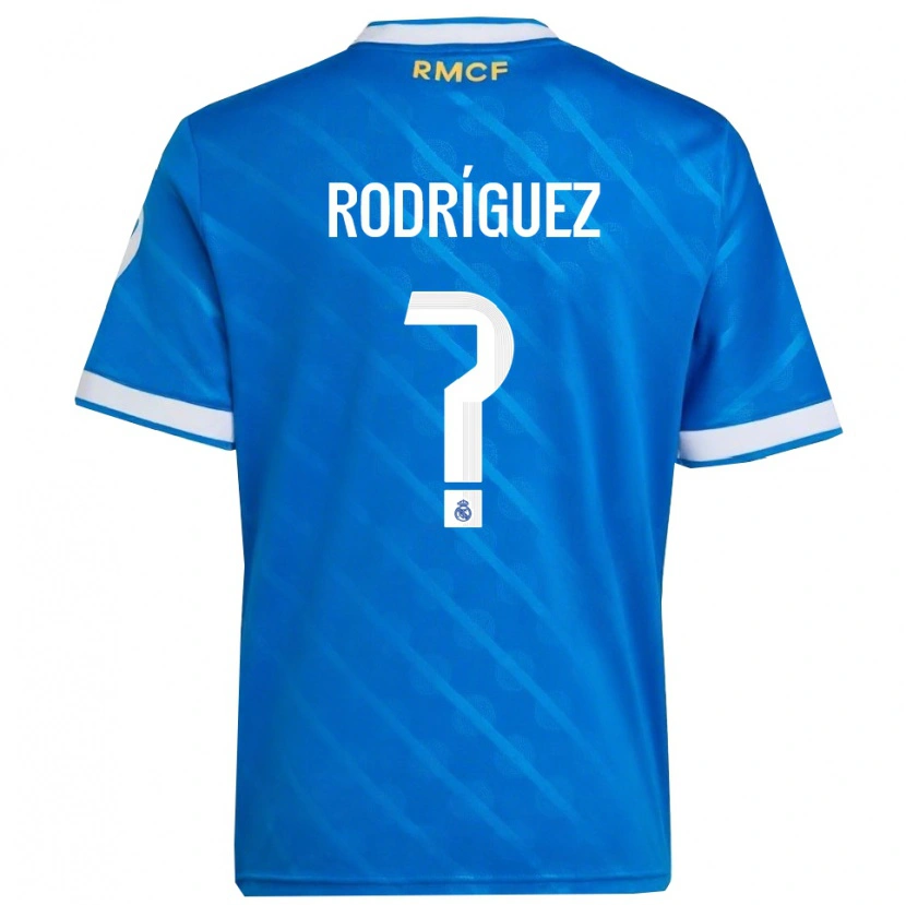 Danxen Dame Álvaro Rodríguez #0 Blå Hvit Tredje Sett Drakt Trøye 2025/26 Skjorter T-Skjorte