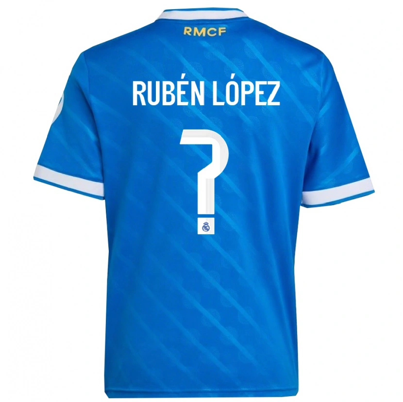 Danxen Dame Rubén López #0 Blå Hvit Tredje Sett Drakt Trøye 2025/26 Skjorter T-Skjorte