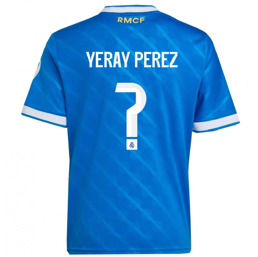 Danxen Dame Yeray Perez #0 Blå Hvit Tredje Sett Drakt Trøye 2025/26 Skjorter T-Skjorte