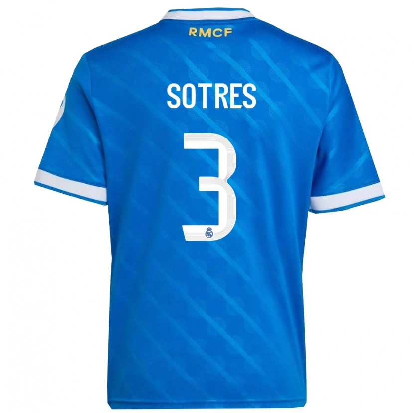 Danxen Dame Alfredo Sotres #3 Blå Hvit Tredje Sett Drakt Trøye 2025/26 Skjorter T-Skjorte